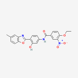 molecular formula C23H19N3O6 B5199394 4-ethoxy-N-[3-hydroxy-4-(5-methyl-1,3-benzoxazol-2-yl)phenyl]-3-nitrobenzamide 