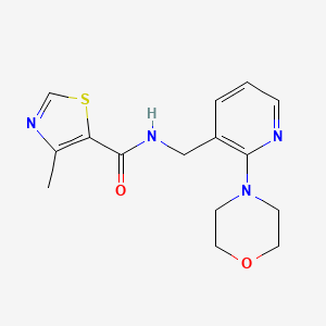 molecular formula C15H18N4O2S B5199417 4-methyl-N-{[2-(4-morpholinyl)-3-pyridinyl]methyl}-1,3-thiazole-5-carboxamide 