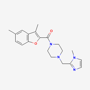 molecular formula C20H24N4O2 B5199441 1-[(3,5-dimethyl-1-benzofuran-2-yl)carbonyl]-4-[(1-methyl-1H-imidazol-2-yl)methyl]piperazine 