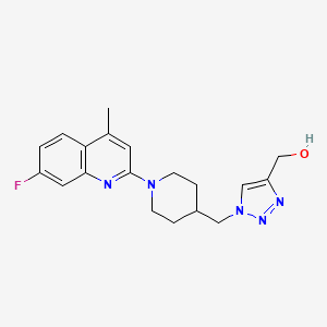 molecular formula C19H22FN5O B5199450 (1-{[1-(7-fluoro-4-methyl-2-quinolinyl)-4-piperidinyl]methyl}-1H-1,2,3-triazol-4-yl)methanol trifluoroacetate (salt) 