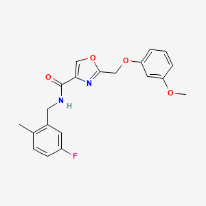 molecular formula C20H19FN2O4 B5199462 N-(5-fluoro-2-methylbenzyl)-2-[(3-methoxyphenoxy)methyl]-1,3-oxazole-4-carboxamide 