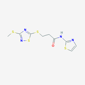 molecular formula C9H10N4OS4 B5199467 3-{[3-(methylthio)-1,2,4-thiadiazol-5-yl]thio}-N-1,3-thiazol-2-ylpropanamide 