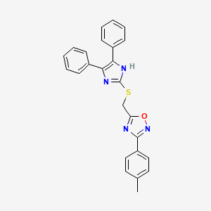 5-{[(4,5-diphenyl-1H-imidazol-2-yl)thio]methyl}-3-(4-methylphenyl)-1,2,4-oxadiazole