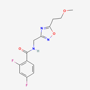 molecular formula C13H13F2N3O3 B5199484 2,4-difluoro-N-{[5-(2-methoxyethyl)-1,2,4-oxadiazol-3-yl]methyl}benzamide 