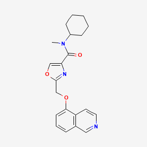 molecular formula C21H23N3O3 B5199501 N-cyclohexyl-2-[(5-isoquinolinyloxy)methyl]-N-methyl-1,3-oxazole-4-carboxamide 
