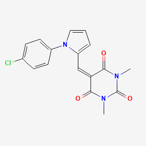 molecular formula C17H14ClN3O3 B5199523 5-{[1-(4-CHLOROPHENYL)-1H-PYRROL-2-YL]METHYLIDENE}-1,3-DIMETHYL-1,3-DIAZINANE-2,4,6-TRIONE 