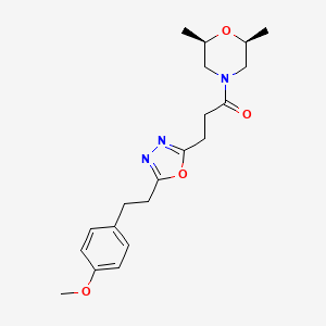 (2R*,6S*)-4-(3-{5-[2-(4-methoxyphenyl)ethyl]-1,3,4-oxadiazol-2-yl}propanoyl)-2,6-dimethylmorpholine