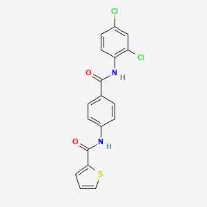 molecular formula C18H12Cl2N2O2S B5199542 N-(4-{[(2,4-dichlorophenyl)amino]carbonyl}phenyl)-2-thiophenecarboxamide 