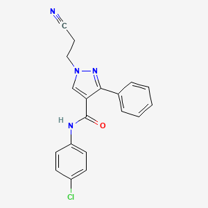 N-(4-chlorophenyl)-1-(2-cyanoethyl)-3-phenyl-1H-pyrazole-4-carboxamide