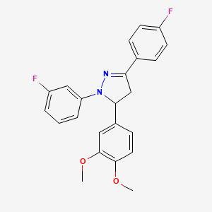 5-(3,4-dimethoxyphenyl)-1-(3-fluorophenyl)-3-(4-fluorophenyl)-4,5-dihydro-1H-pyrazole