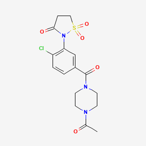 2-{5-[(4-acetyl-1-piperazinyl)carbonyl]-2-chlorophenyl}-3-isothiazolidinone 1,1-dioxide