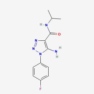 molecular formula C12H14FN5O B5199637 5-amino-1-(4-fluorophenyl)-N-isopropyl-1H-1,2,3-triazole-4-carboxamide 