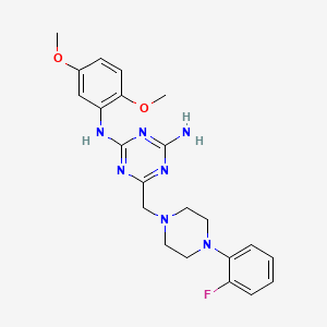 N-(2,5-dimethoxyphenyl)-6-{[4-(2-fluorophenyl)-1-piperazinyl]methyl}-1,3,5-triazine-2,4-diamine