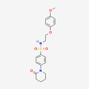 molecular formula C20H24N2O5S B5199695 N-[2-(4-methoxyphenoxy)ethyl]-4-(2-oxo-1-piperidinyl)benzenesulfonamide 