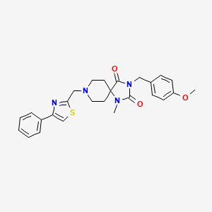 3-(4-methoxybenzyl)-1-methyl-8-[(4-phenyl-1,3-thiazol-2-yl)methyl]-1,3,8-triazaspiro[4.5]decane-2,4-dione