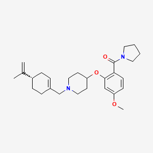 1-{[(4S)-4-isopropenyl-1-cyclohexen-1-yl]methyl}-4-[5-methoxy-2-(1-pyrrolidinylcarbonyl)phenoxy]piperidine