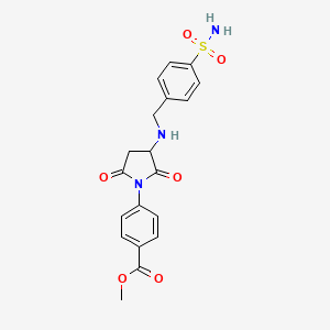 molecular formula C19H19N3O6S B5199704 methyl 4-(3-{[4-(aminosulfonyl)benzyl]amino}-2,5-dioxo-1-pyrrolidinyl)benzoate 