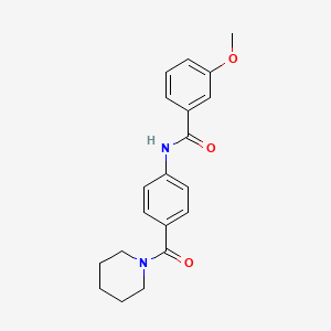 molecular formula C20H22N2O3 B5199714 3-methoxy-N-[4-(1-piperidinylcarbonyl)phenyl]benzamide 