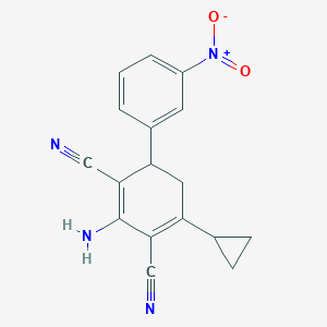 2-amino-4-cyclopropyl-6-(3-nitrophenyl)-1,3-cyclohexadiene-1,3-dicarbonitrile