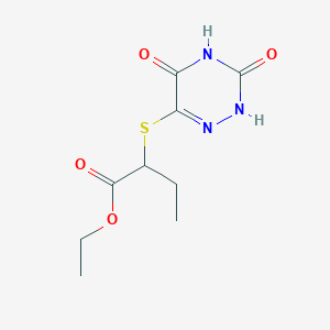 molecular formula C9H13N3O4S B5199737 ethyl 2-[(3,5-dioxo-2,3,4,5-tetrahydro-1,2,4-triazin-6-yl)thio]butanoate 