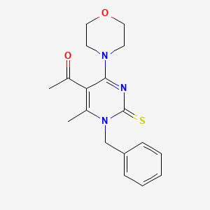 molecular formula C18H21N3O2S B5199760 1-[1-benzyl-6-methyl-4-(4-morpholinyl)-2-thioxo-1,2-dihydro-5-pyrimidinyl]ethanone 