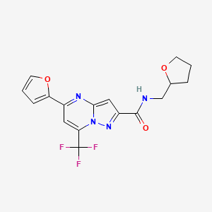 molecular formula C17H15F3N4O3 B5199765 5-(2-furyl)-N-(tetrahydro-2-furanylmethyl)-7-(trifluoromethyl)pyrazolo[1,5-a]pyrimidine-2-carboxamide 