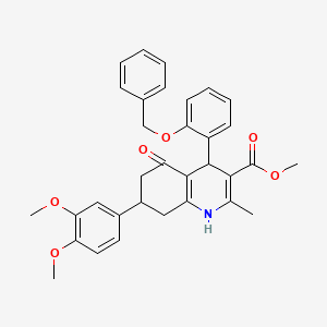 methyl 4-[2-(benzyloxy)phenyl]-7-(3,4-dimethoxyphenyl)-2-methyl-5-oxo-1,4,5,6,7,8-hexahydro-3-quinolinecarboxylate