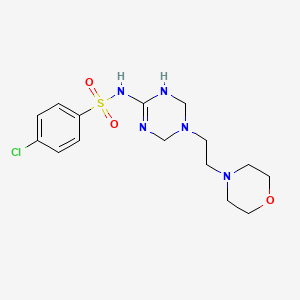 molecular formula C15H22ClN5O3S B5199798 4-chloro-N-{5-[2-(4-morpholinyl)ethyl]-1,4,5,6-tetrahydro-1,3,5-triazin-2-yl}benzenesulfonamide 