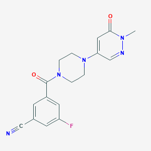 molecular formula C17H16FN5O2 B5199799 3-fluoro-5-{[4-(1-methyl-6-oxo-1,6-dihydro-4-pyridazinyl)-1-piperazinyl]carbonyl}benzonitrile 