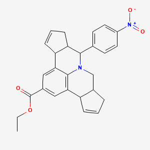 ethyl 7-(4-nitrophenyl)-3b,6,6a,7,9,9a,10,12a-octahydrocyclopenta[c]cyclopenta[4,5]pyrido[3,2,1-ij]quinoline-2-carboxylate