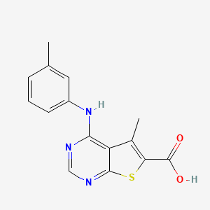 molecular formula C15H13N3O2S B5199823 5-methyl-4-[(3-methylphenyl)amino]thieno[2,3-d]pyrimidine-6-carboxylic acid 