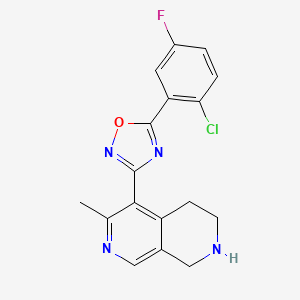 molecular formula C17H14ClFN4O B5199825 5-[5-(2-chloro-5-fluorophenyl)-1,2,4-oxadiazol-3-yl]-6-methyl-1,2,3,4-tetrahydro-2,7-naphthyridine trifluoroacetate 