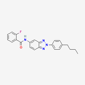 N-[2-(4-butylphenyl)-2H-1,2,3-benzotriazol-5-yl]-2-fluorobenzamide