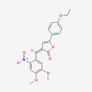 molecular formula C21H19NO7 B5199838 3-(4,5-dimethoxy-2-nitrobenzylidene)-5-(4-ethoxyphenyl)-2(3H)-furanone 