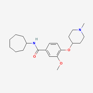 molecular formula C21H32N2O3 B5199862 N-cycloheptyl-3-methoxy-4-[(1-methyl-4-piperidinyl)oxy]benzamide 