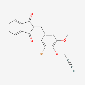 molecular formula C21H15BrO4 B5199867 2-[3-bromo-5-ethoxy-4-(2-propyn-1-yloxy)benzylidene]-1H-indene-1,3(2H)-dione 