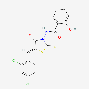 molecular formula C17H10Cl2N2O3S2 B5199873 N-[5-(2,4-dichlorobenzylidene)-4-oxo-2-thioxo-1,3-thiazolidin-3-yl]-2-hydroxybenzamide CAS No. 5527-47-9