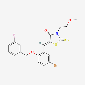 5-{5-bromo-2-[(3-fluorobenzyl)oxy]benzylidene}-3-(2-methoxyethyl)-2-thioxo-1,3-thiazolidin-4-one