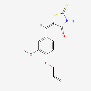 molecular formula C14H13NO3S2 B5199899 5-[4-(allyloxy)-3-methoxybenzylidene]-2-thioxo-1,3-thiazolidin-4-one 