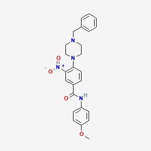 molecular formula C25H26N4O4 B5199904 4-(4-benzyl-1-piperazinyl)-N-(4-methoxyphenyl)-3-nitrobenzamide 