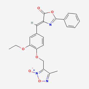 molecular formula C22H19N3O6 B5199909 4-{3-ethoxy-4-[(4-methyl-2-oxido-1,2,5-oxadiazol-3-yl)methoxy]benzylidene}-2-phenyl-1,3-oxazol-5(4H)-one 