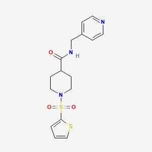molecular formula C16H19N3O3S2 B5199917 N-(4-pyridinylmethyl)-1-(2-thienylsulfonyl)-4-piperidinecarboxamide 