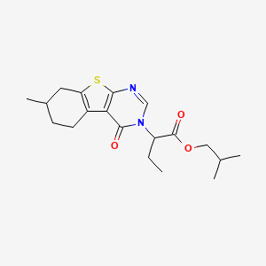 molecular formula C19H26N2O3S B5199944 isobutyl 2-(7-methyl-4-oxo-5,6,7,8-tetrahydro[1]benzothieno[2,3-d]pyrimidin-3(4H)-yl)butanoate 
