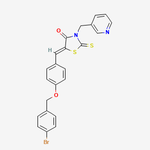 molecular formula C23H17BrN2O2S2 B5199957 5-{4-[(4-bromobenzyl)oxy]benzylidene}-3-(3-pyridinylmethyl)-2-thioxo-1,3-thiazolidin-4-one 