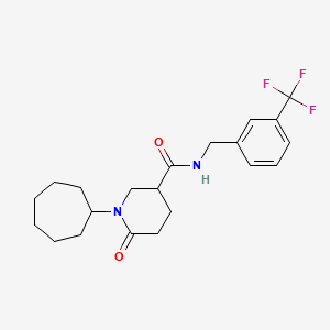 1-cycloheptyl-6-oxo-N-[3-(trifluoromethyl)benzyl]-3-piperidinecarboxamide
