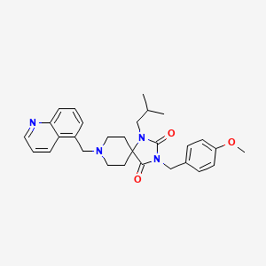 1-isobutyl-3-(4-methoxybenzyl)-8-(5-quinolinylmethyl)-1,3,8-triazaspiro[4.5]decane-2,4-dione