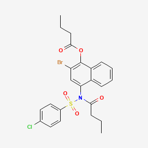 [2-Bromo-4-[butanoyl-(4-chlorophenyl)sulfonylamino]naphthalen-1-yl] butanoate