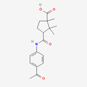 3-[(4-acetylphenyl)carbamoyl]-1,2,2-trimethylcyclopentane-1-carboxylic acid