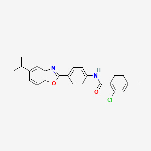 2-chloro-N-[4-(5-isopropyl-1,3-benzoxazol-2-yl)phenyl]-4-methylbenzamide