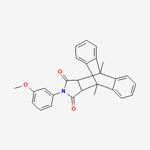 molecular formula C27H23NO3 B5200042 17-(3-methoxyphenyl)-1,8-dimethyl-17-azapentacyclo[6.6.5.0~2,7~.0~9,14~.0~15,19~]nonadeca-2,4,6,9,11,13-hexaene-16,18-dione 